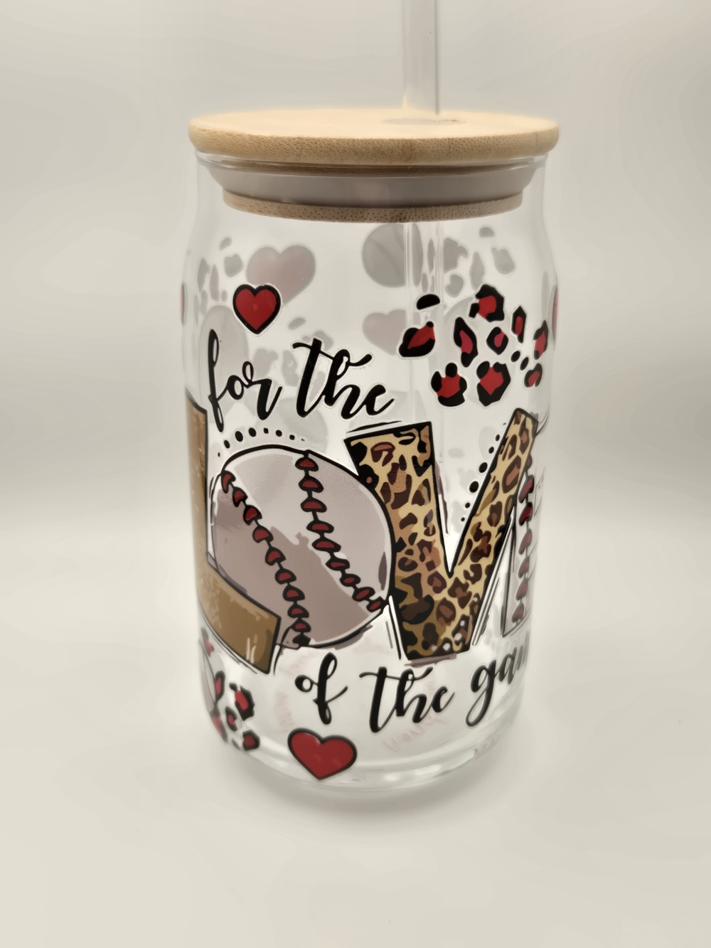 Love of the Game Glass Tumbler with Bamboo Lid